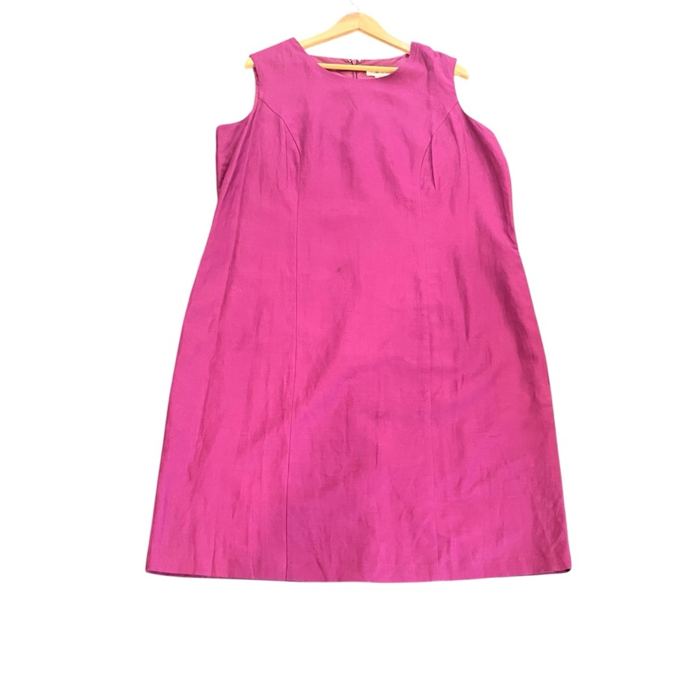 JH Hook Linen Vibrant Pink Sleeveless Mini Dress Size 16